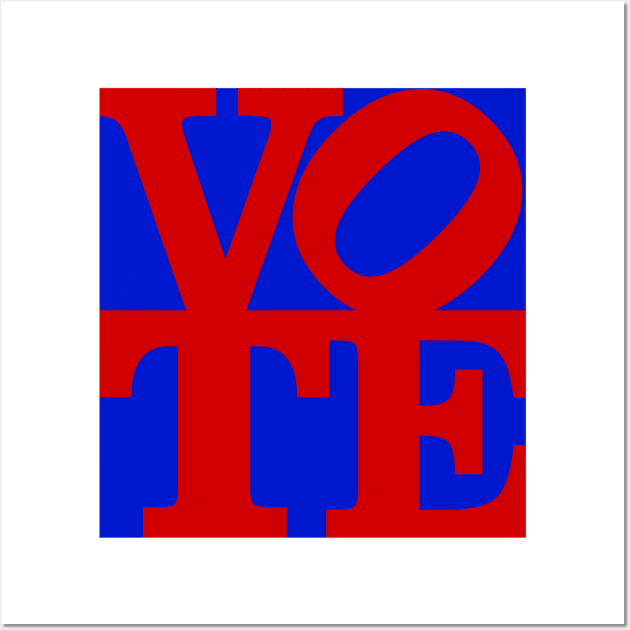 VOTE (red on blue) Wall Art by Designs_by_Tom